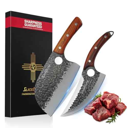 2 Piece Butcher Knife Set Serbian Chef & Viking Knives Kitchen Knife Set (2 Count)