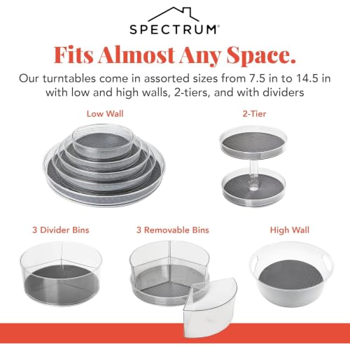 Small Lazy Susan Organizer 7in for Cabinets Refrigerator Pantry Table Pack of 2
