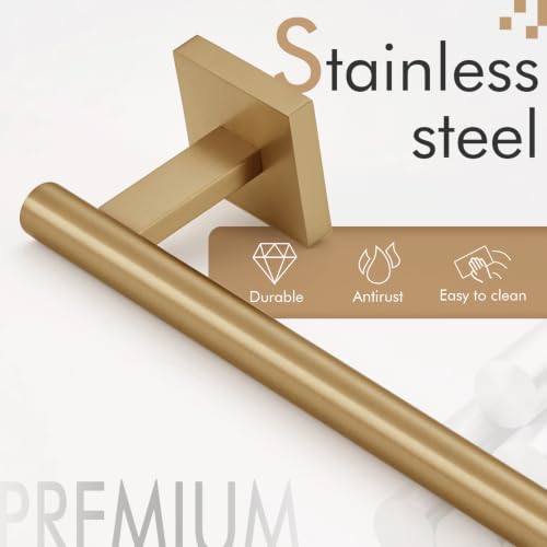 Bathroom Towel Bars 12 Inch Towel Ring Champagne Bronze 30CM Hand Towel Holder for Bath Kitchen Wall Stainless Steel B4005CPG