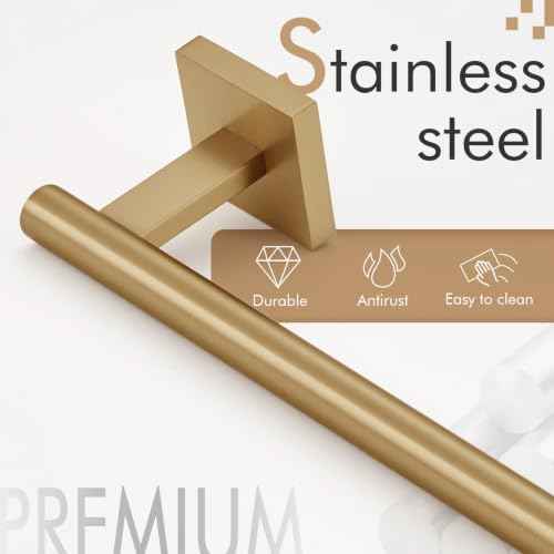 Bathroom Towel Bar 36'' Towel Holder for Bath Kitchen Wall Mount Towel Rails 36 Inch Champagne Bronze Stainless Steel B4005CPG