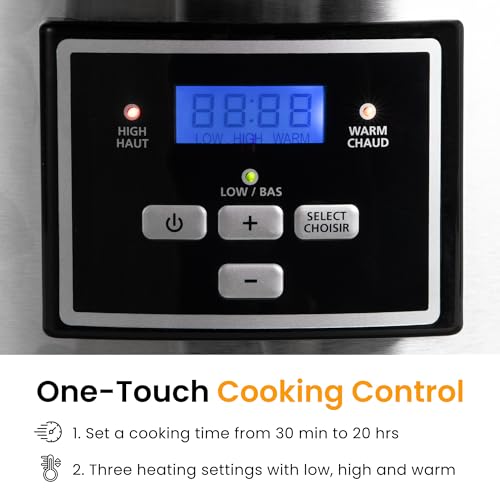 6 Quart Programmable Slow Cooker with 2 in 1 Silicone Liners