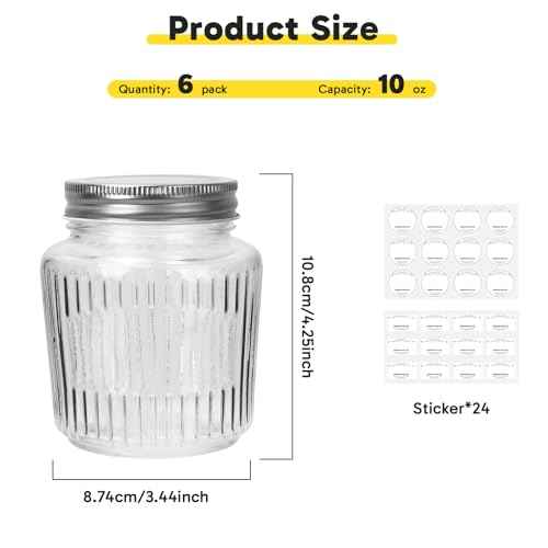 Glass Mason Jars with Lids (10 Count)
