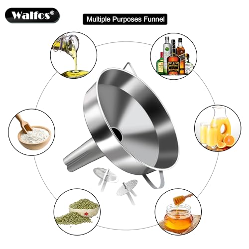 Extra Large Stainless Steel Funnel with Venting Slot