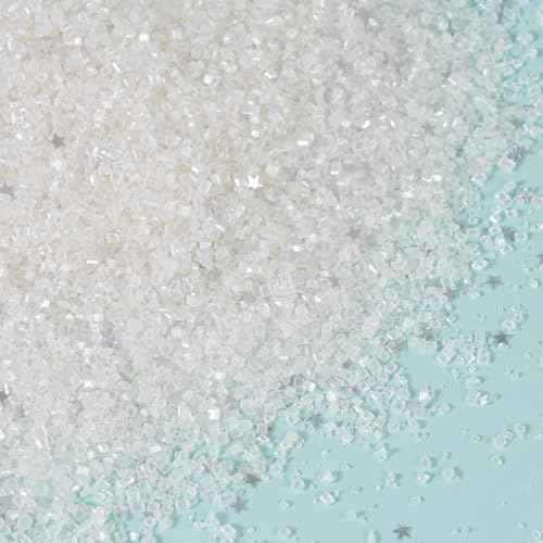 White Sanding Sugar Edible Silver Glitter Stars Mix (3.5 Ounce)