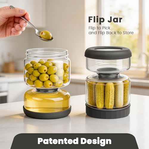 Glass Pickle Jar with Strainer Flip (25 Count)