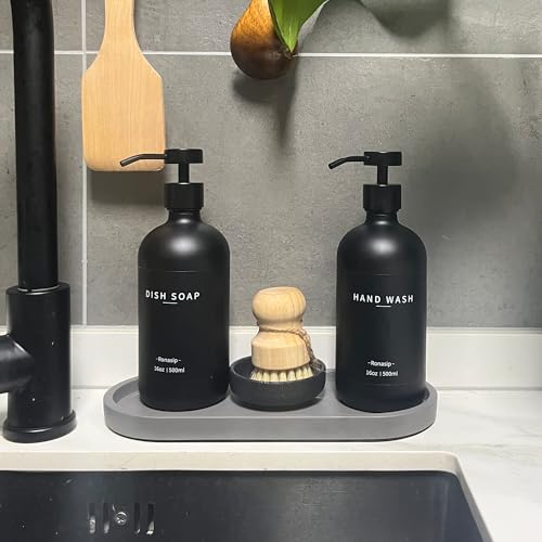 Set of 5 Kitchen Soap Dispenser Set 16 Oz Glass Hand Dish Soap Dispenser with Stainless Steel Pump (5 Count)