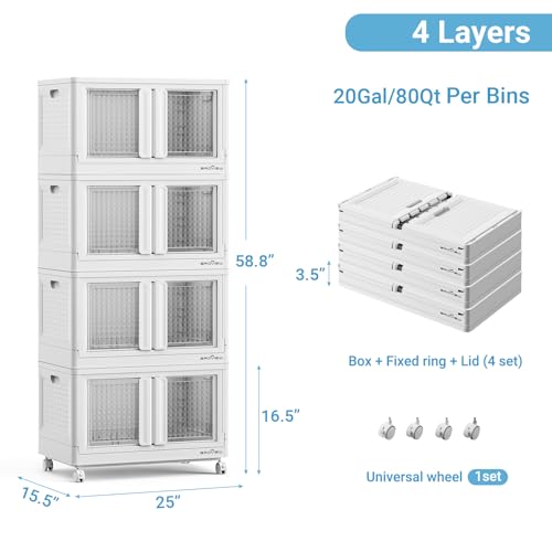 400Qt Stackable Storage Bins with Lids (4 Count)