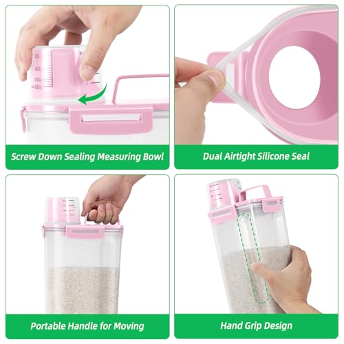 Rice Container 2 Pack 5 Lbs Cereal Container Storage (2 Count)
