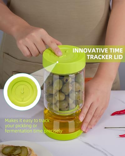 Pickle Jar with Strainer Flip