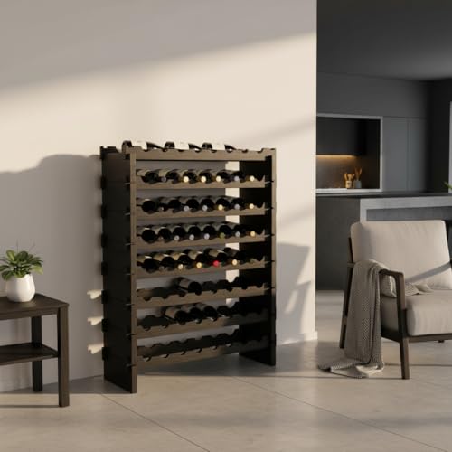 72 Bottle Wine Rack Stackable Bamboo Freestanding (72 Count)