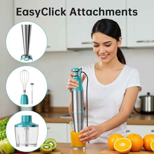 Immersion Blender Handheld 5 in 1 Hand Blender Set 1100W Heavy Duty