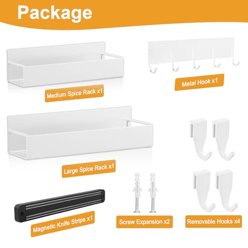 4 Pack Magnetic Spice Rack for Refrigerator