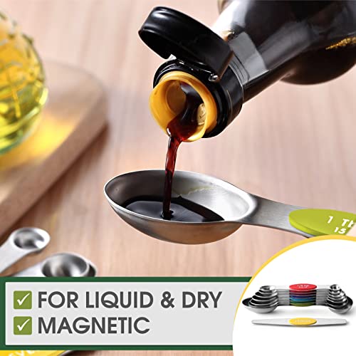 Stainless Steel 8 Magnetic Measuring Spoons (8 Count)