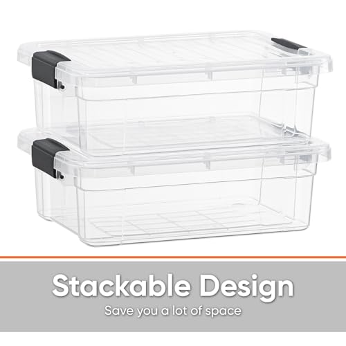 2.3 Quart Clear Plastic Storage Containers with Lids (4 Count)
