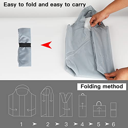 15x4.5x15 Inch Grey Reusable Shopping Bags with Handles