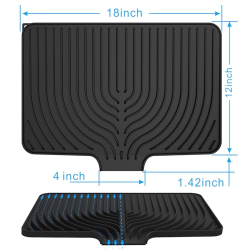 Dish Drying Mat for sink with a bulged edge