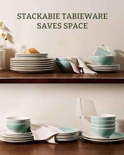 Ceramic Plates and Bowls Sets (24 Count)