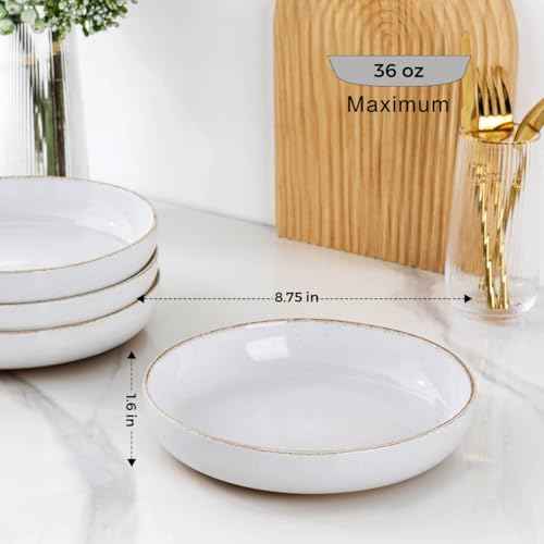 8.75'' Large Ceramic Pasta Bowls (4 Count)