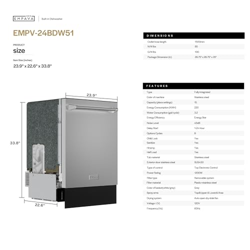 24 Inch Dishwasher Built in