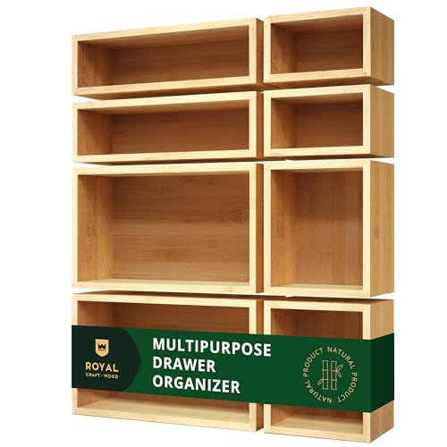 Bamboo Jewelry Organizer Box & Chests Set (8 Count)