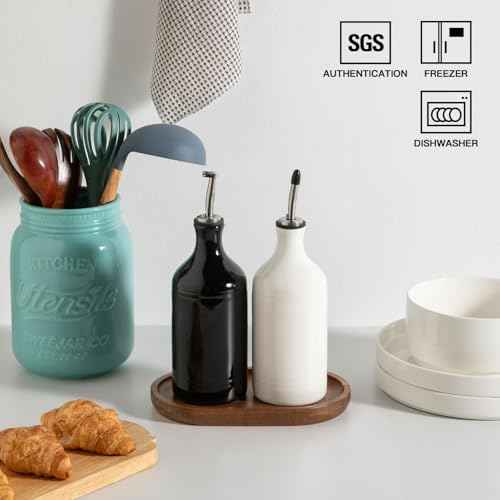 Sweejar Ceramic Olive Oil Dispenser Bottle Set