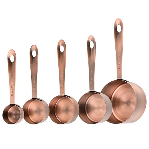 Copper Measuring Cups and Spoons Set