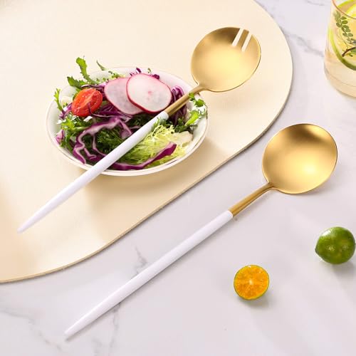 White Gold Salad Serving Utensils (2 Count)