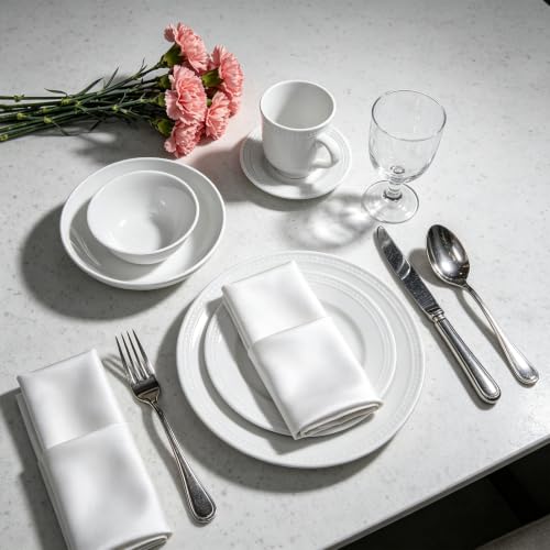 HomeVSS 42 Piece Pearl Dots Stoneware Dinnerware Set