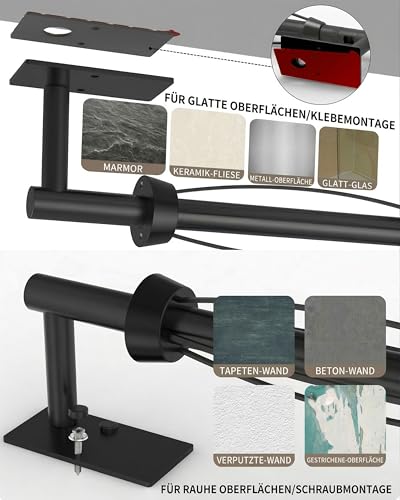 Black Paper Towel Holder Under Cabinet with Damping Self Adhesive