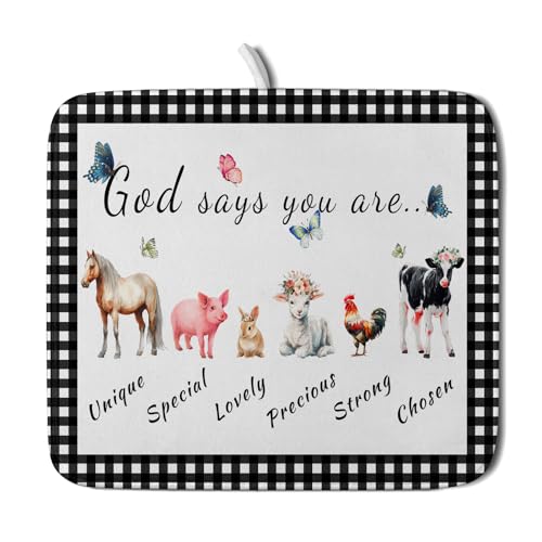 Farmhouse Animals Dish Drying Mat