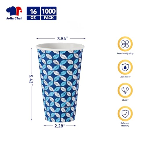 1000 Pack Paper Coffee Cups 16 oz (1000 Count)