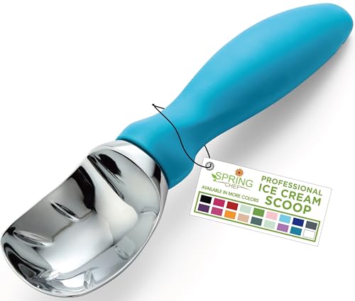 Heavy Duty Metal Ice Cream Scoop with Soft Grip Handle