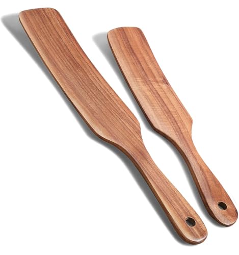Spurtle Set Natural Acacia Wooden Kitchen Utensils Set of 2 (2 Count)