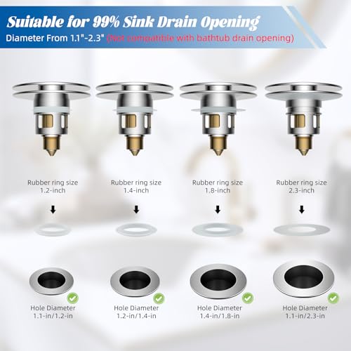 All Metal 2 in 1 Bathroom Sink Stopper