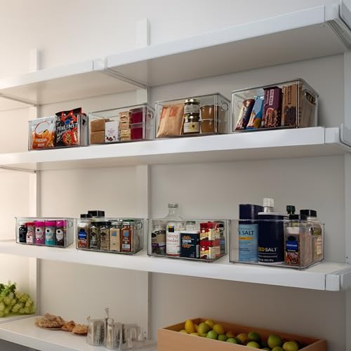 Pantry Storage Bins with Lids for Kitchen & Fridge (8 Count)