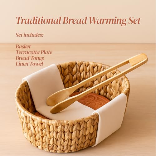 Bread Basket with Warmer & Tongs