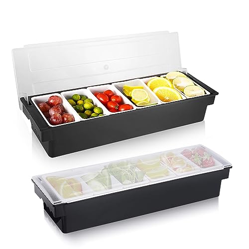 Ice Chilled Condiment Caddy with 6 Removable Trays and Lid (88.1849 Ounce)