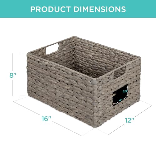 Pantry Baskets Set of 2 16x12in Water Hyacinth Storage Baskets (2 Count)