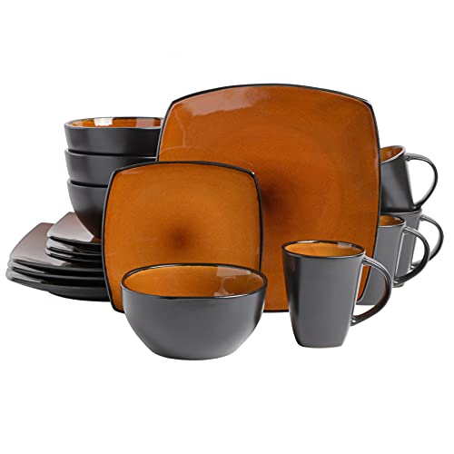 Soho Lounge Square Reactive Glaze Stoneware Dinnerware Set
