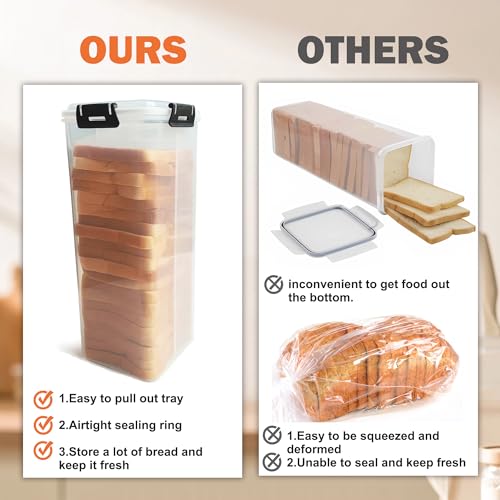 Bread Storage Container with drawer Tray