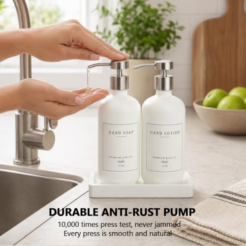 Glass Soap Dispenser Bathroom (2 Count)