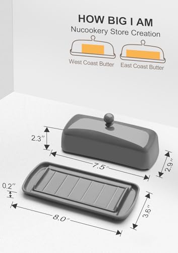 Ceramic Butter Dish with Lid for Countertop