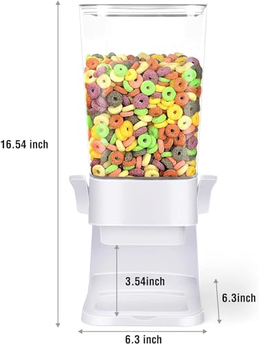 Cereal Dispenser Countertop Large Cereal Containers Storage White (3 Count)