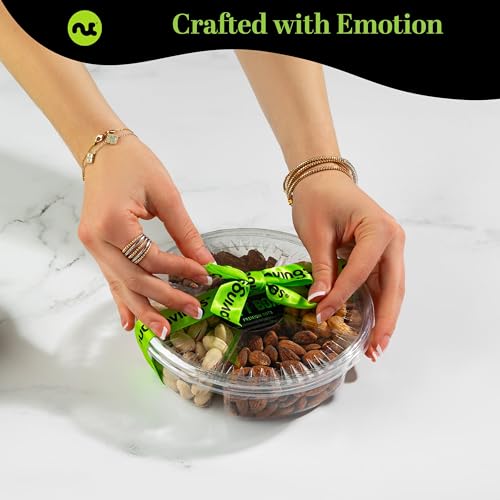 Mixed Nuts Gift Basket + Green Ribbon (16 Ounce)