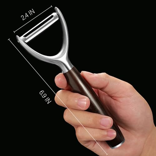 Premium Y Type 304 Stainless Steel Multifunctional Kitchen Peeler Real Wood Handle Ultra Sharp Blade Vegetable Potato Apple