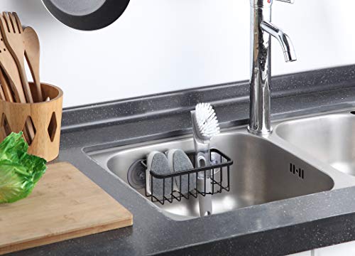 NeverRust Deluxe Kitchen & Bathroom Sink Sponge Holder Organizer with Adhesive Mount