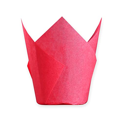 Red colour Large size Tulip Baking Cups 2 (130 Count)
