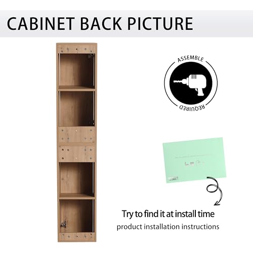 12" Bathroom Wall Cabinet Brown 2