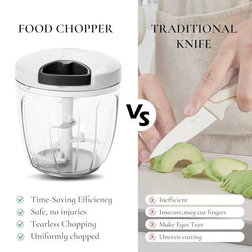 Pull‑String Manual Food Chopper with Sharp Blades