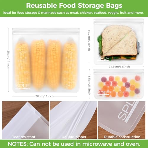 6 Pack Dishwasher Safe Reusable Gallon Freezer Bags (6 Count)
